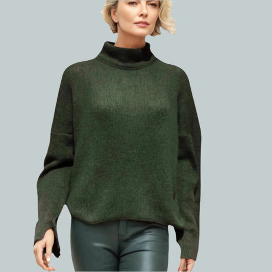 Mohair Alpaca Pullover Sweater Green