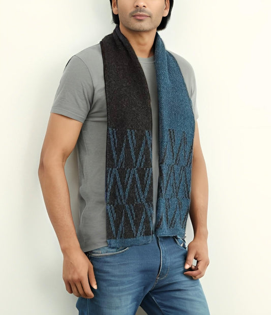 Alpaca Scarf Blue Mountain Blue Diesel/Charcoal