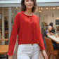 Alpaca  Cardigan Classy Jersey Roll Up Neckline