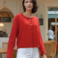 Alpaca  Cardigan Classy Jersey Roll Up Neckline