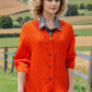 Alpaca Light 3/4 Sleeve Cardigan Orange