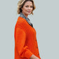 Alpaca Light 3/4 Sleeve Cardigan Orange