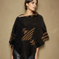 Alpaca Asymmetrical Poncho Charcoal