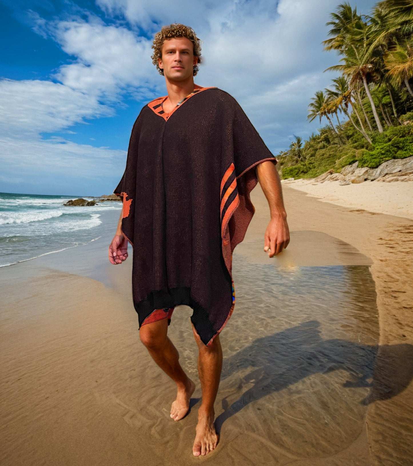 Australian Alpaca Unisex Thick Poncho Byron Bay Design