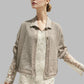 Light Knit Alpaca  Cardigan Short Sleeve Natural Beige