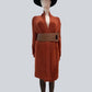 Alpaca Jacquard Coat Terracotta