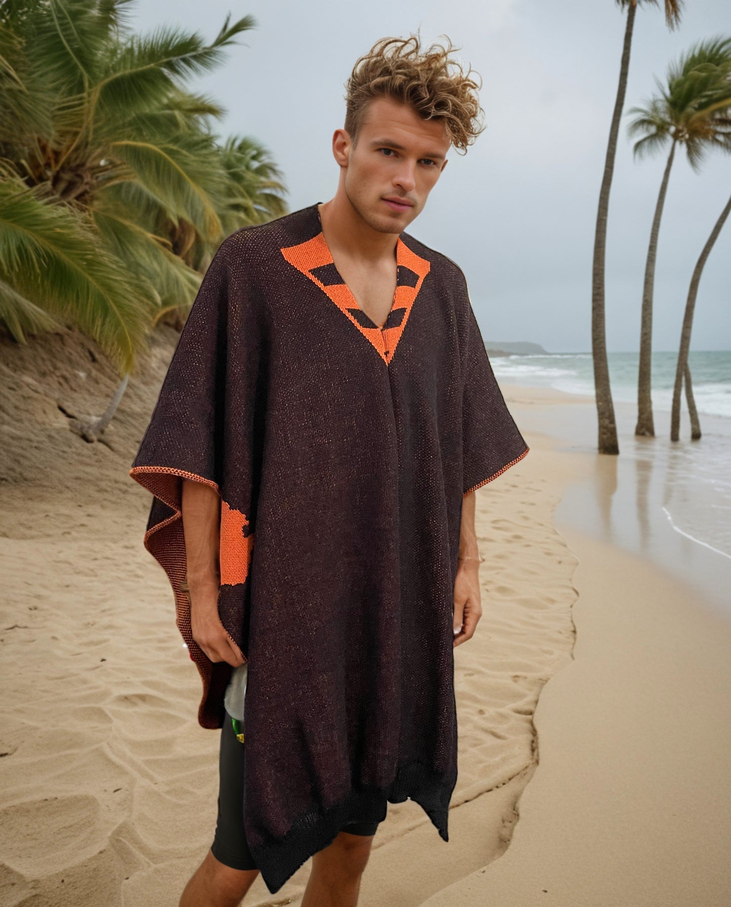 Australian Alpaca Unisex Thick Poncho Byron Bay Design