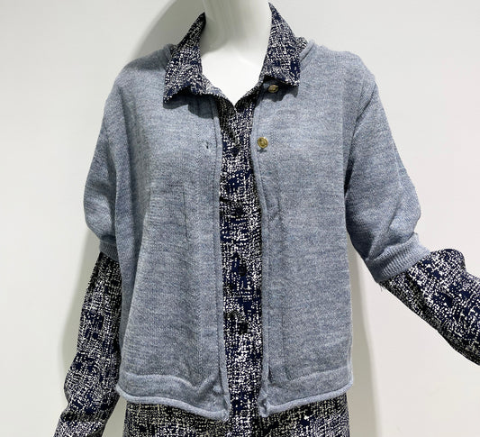 Light Knit Alpaca  Cardigan Short Sleeve