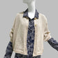 Light Knit Alpaca  Cardigan Short Sleeve Natural Beige