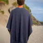 Australian Alpaca Unisex Thick Poncho Byron Bay Design Blue