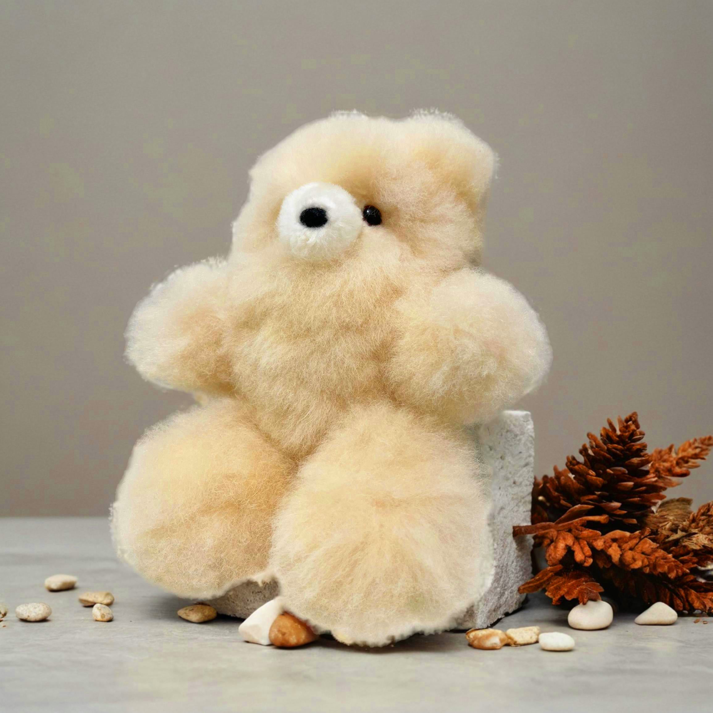 Hypoallergenic Natural Beige Super Fluffy Handmade Teddy Bear Plush To Alpaca Shop Australia