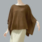 Alpaca Light Knit Poncho Rice Grain Natural Camel