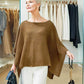 Alpaca Light Knit Poncho Rice Grain Natural Camel