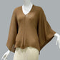 Alpaca Light Knit Poncho Rice Grain Natural Camel