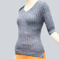 Alpaca Light Knit top Rib Short Sleeve