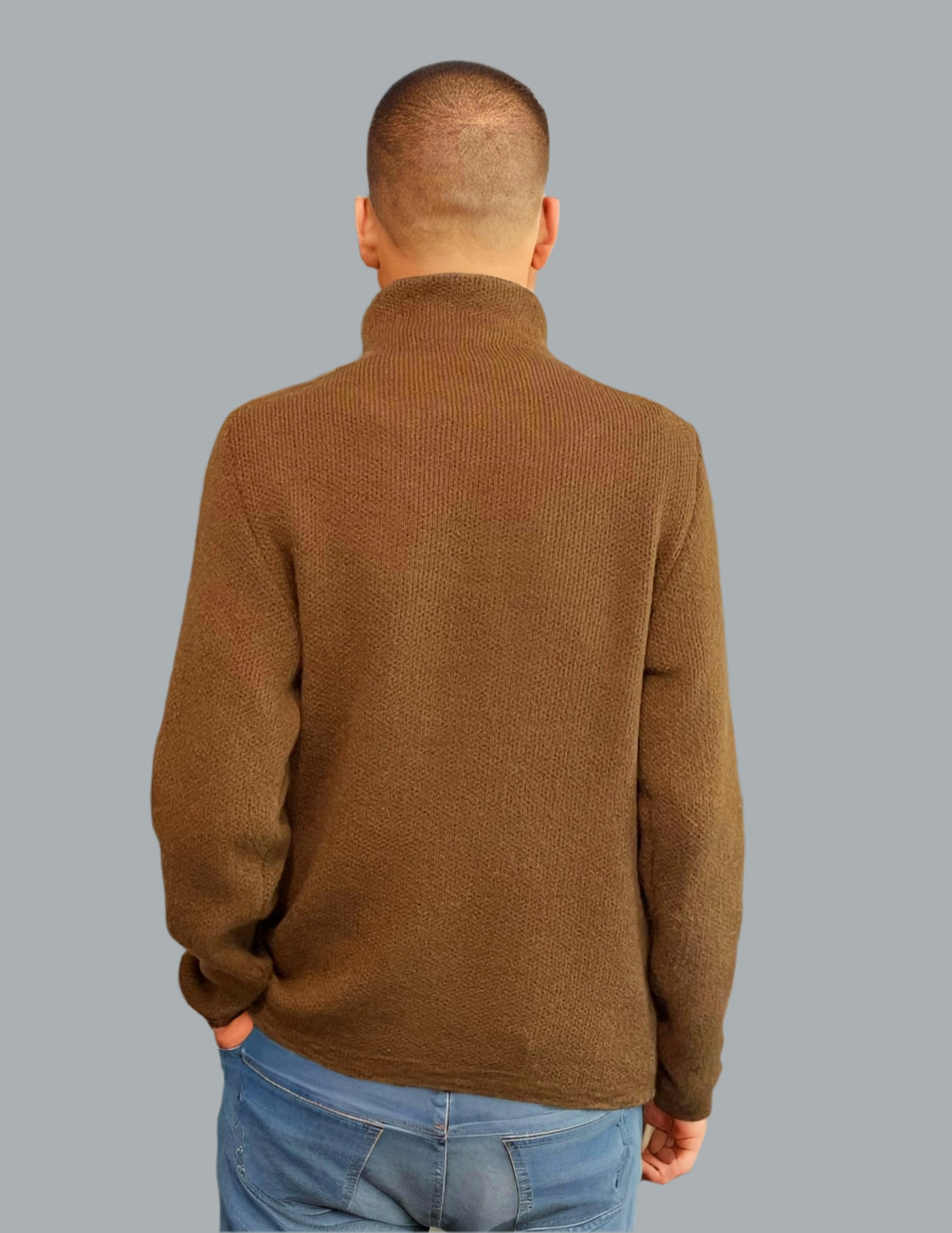 Alpaca Tall Neck Mohair Extra Soft Sweater Men, Camel