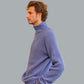 Alpaca Tall Neck Mohair Extra Soft Sweater Men, Sky Blue