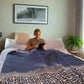 Australian Alpaca  Blanket European-Look Wrap Throw Blue/Grey