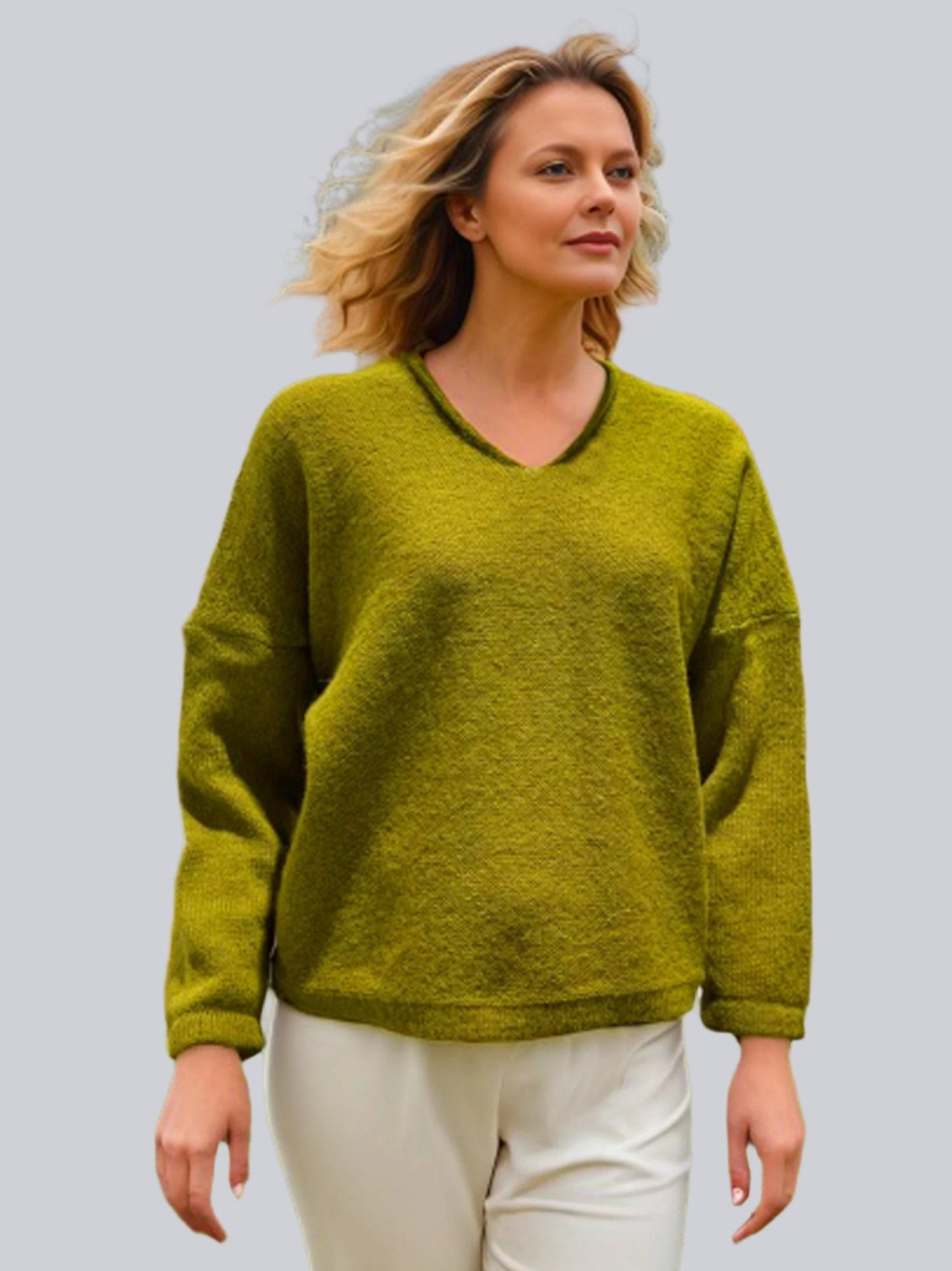 Alpaca Mohair Pullover Kelly Green