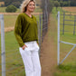 Alpaca Mohair Pullover Kelly Green