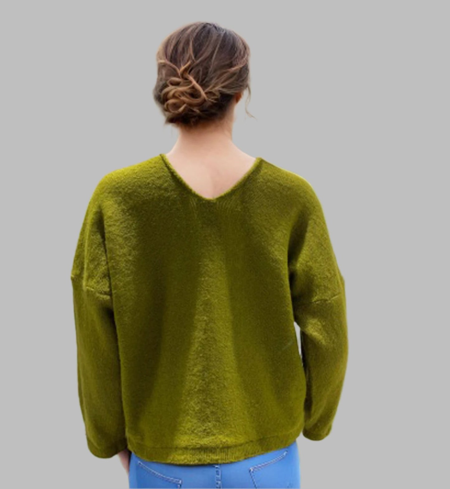 Alpaca Mohair Pullover Kelly Green