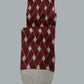 Alpaca Scarf Bricks Design Wine/Gray