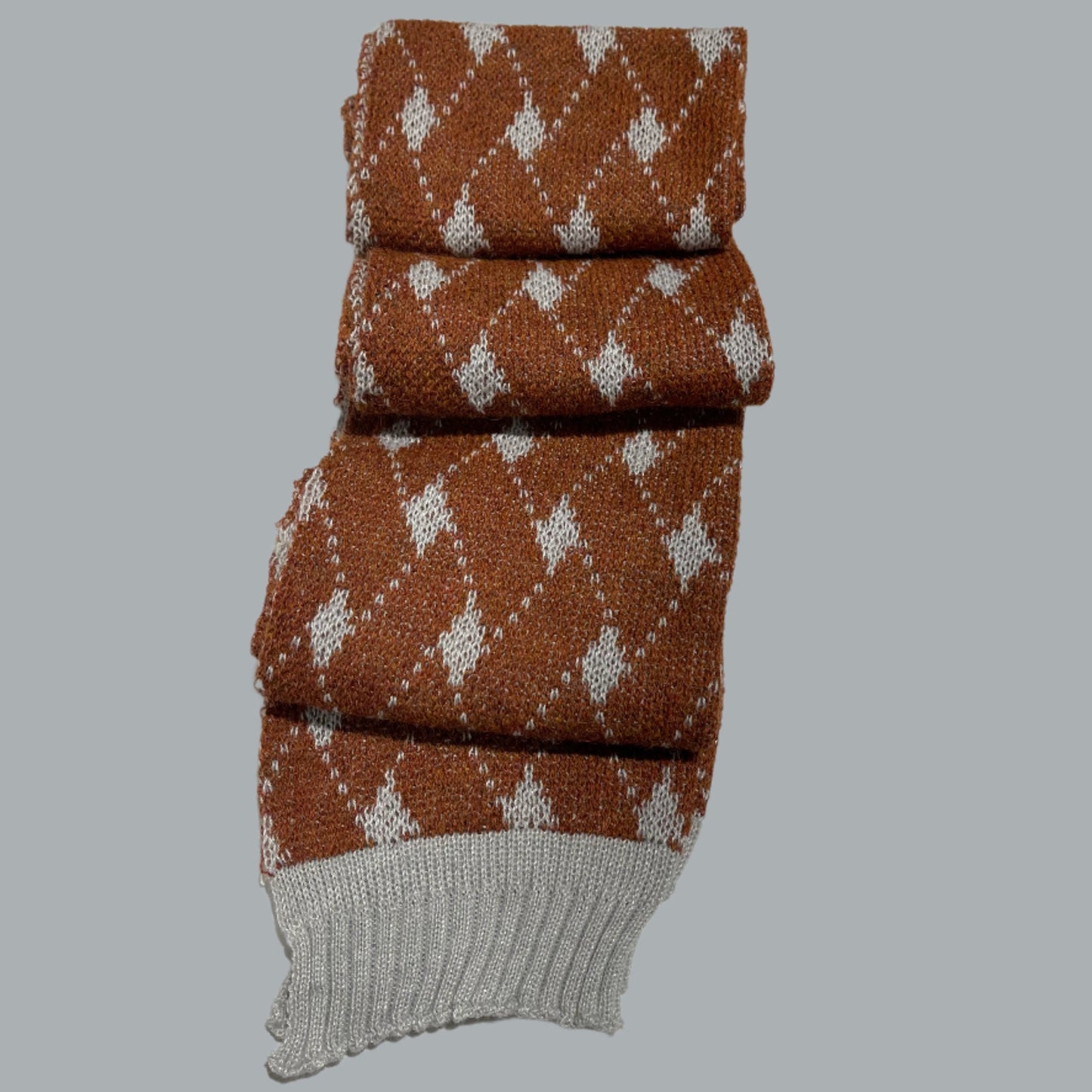 Alpaca Scarf Bricks Design Terracotta/Gray