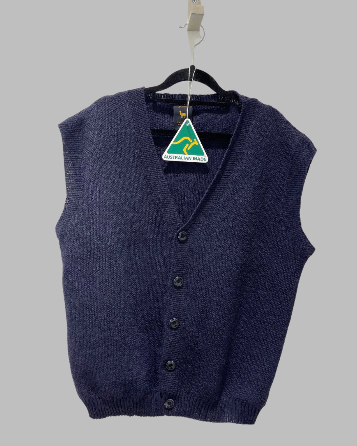 Alpaca Vest for Men Jacquard Pattern in Blue