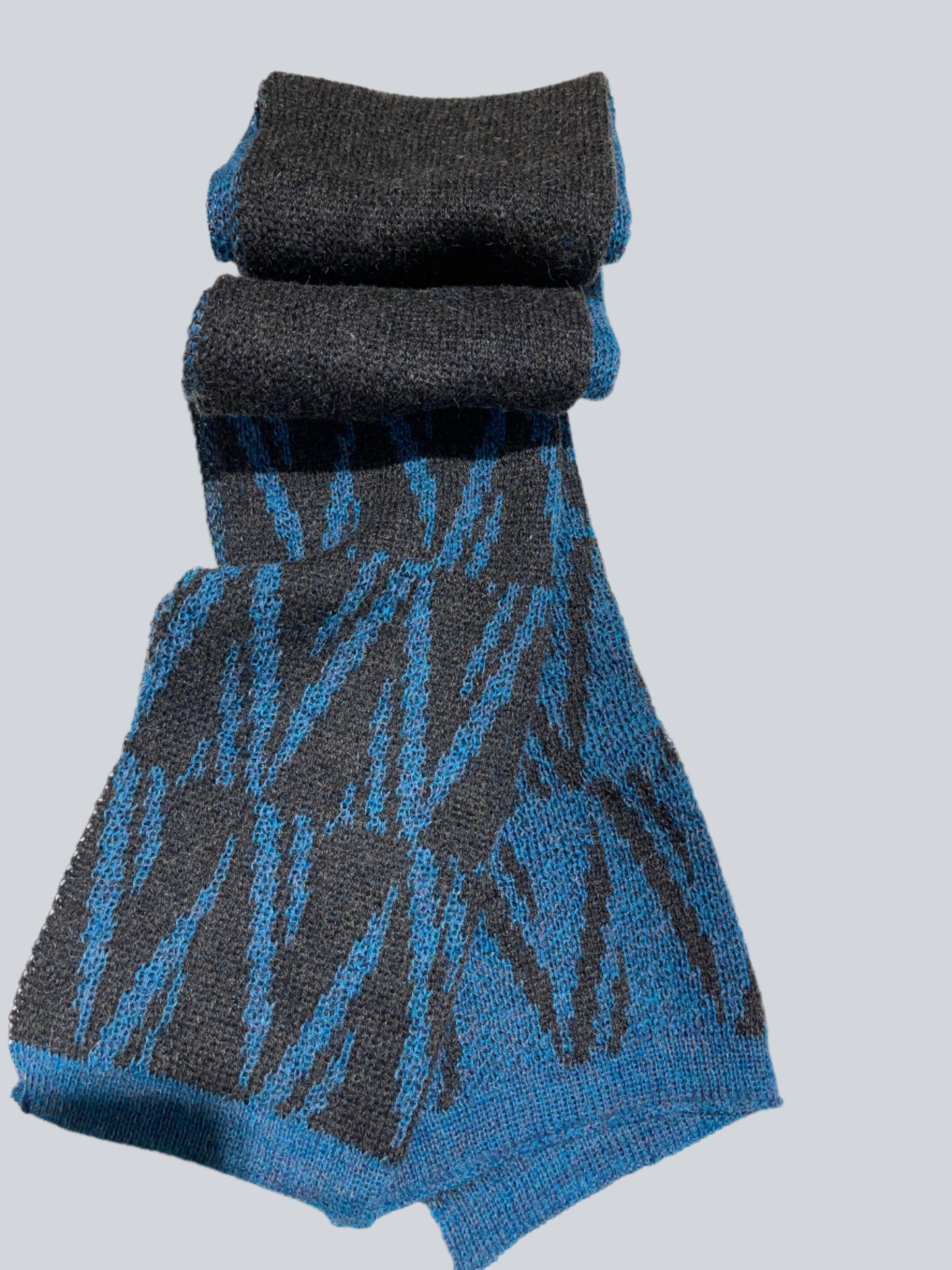 Alpaca Scarf Blue Mountain Blue Diesel/Charcoal