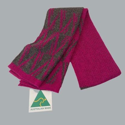 Alpaca Unisex Scarf Mountain Fuchsia/Charcoal