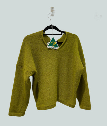 Alpaca Mohair Pullover Kelly Green