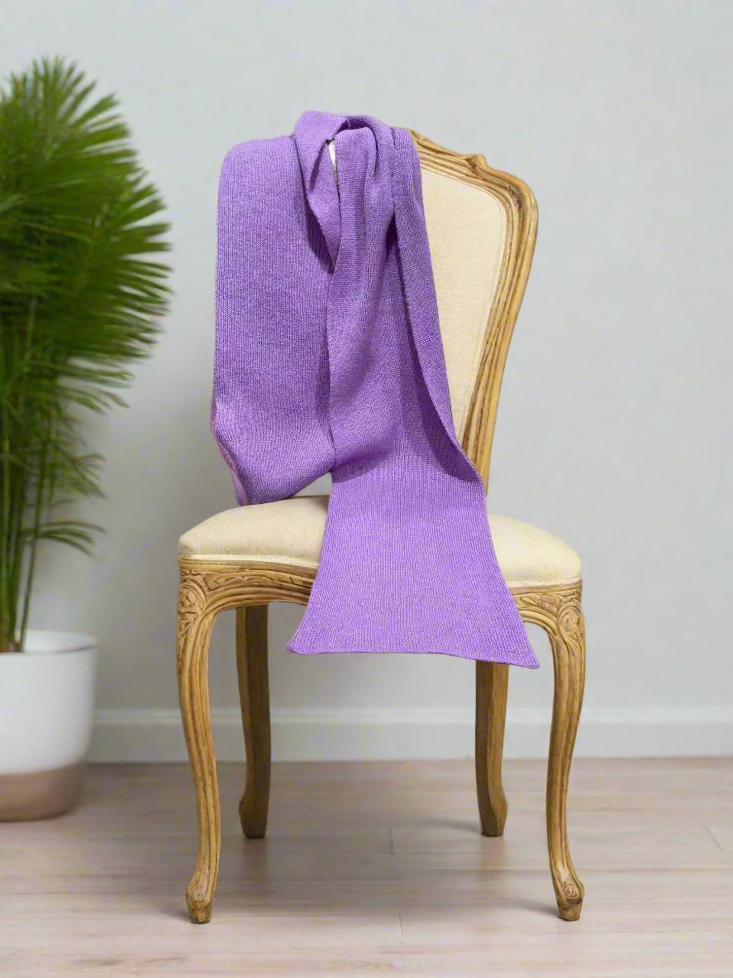 Extra Smooth Alpaca Mohair Scarf, Light Purple