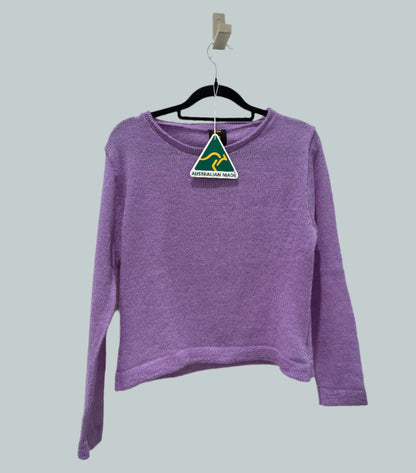 Baby Alpaca Pullover Round Neck Light Lilac