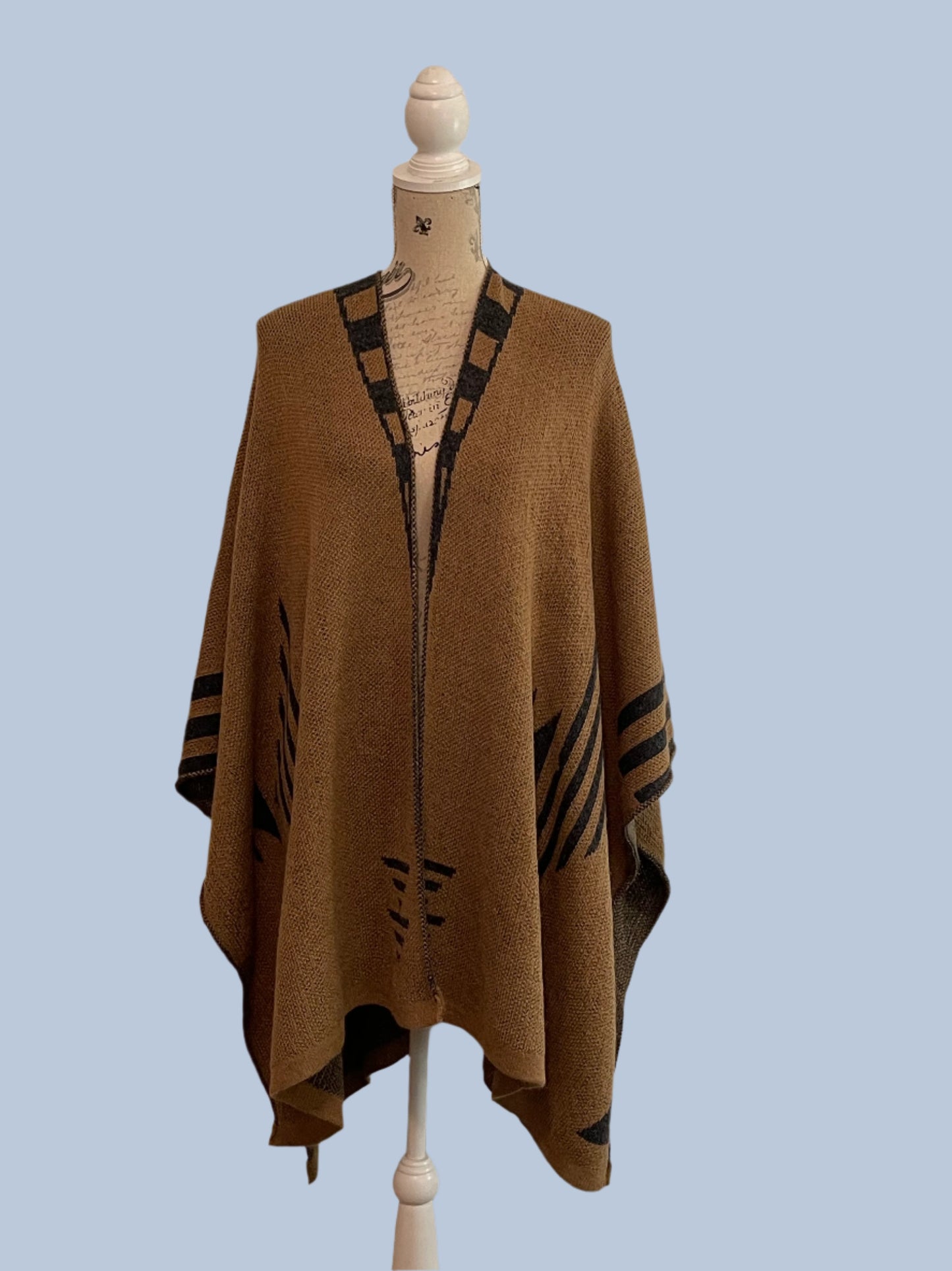 Alpaca Poncho Ruana Guiza Beige