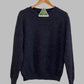 Alpaca Classic Jacquard Sweater Men V-Neck Blue