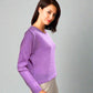 Baby Alpaca Pullover Round Neck Light Lilac