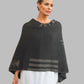 Alpaca Asymmetrical Poncho Charcoal