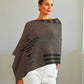 Alpaca Asymmetrical Poncho Natural Gray