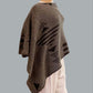 Alpaca Asymmetrical Poncho Natural Gray