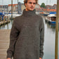 Alpaca Tall Neck Mohair Extra Soft Sweater Men, Gray