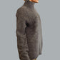 Alpaca Tall Neck Mohair Extra Soft Sweater Men, Gray