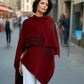 Alpaca Poncho Ruana Guiza Red