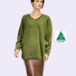 Alpaca Mohair Pullover Sweater Plus Size Green