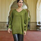 Alpaca Mohair Pullover Sweater Plus Size Green