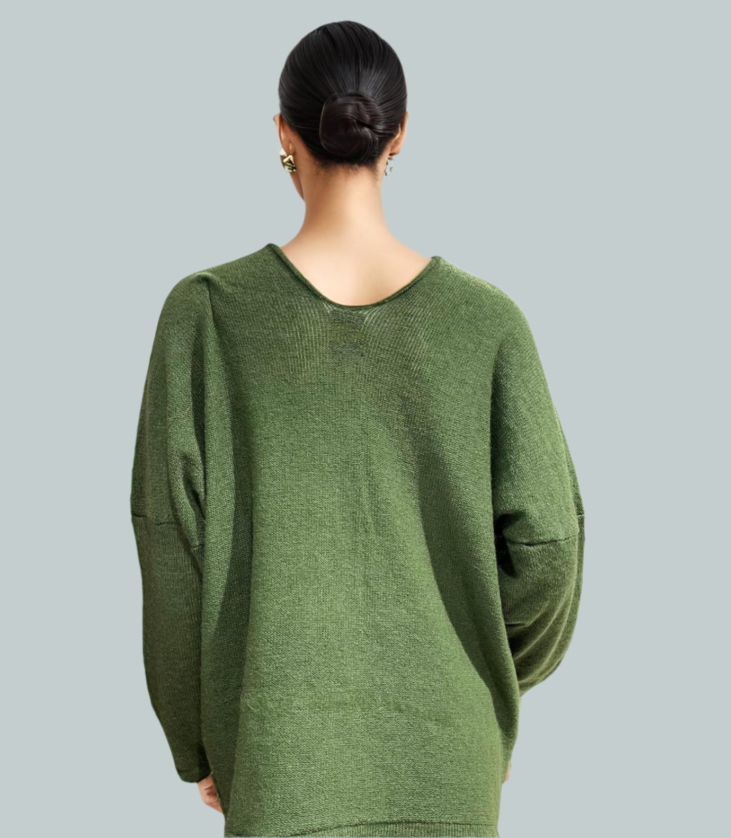 Alpaca Mohair Pullover Sweater Plus Size Green