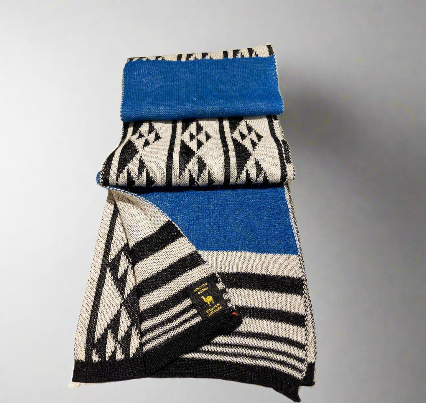 Alpaca Unisex Scarf Aboriginal Design Blue