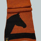 Unisex Alpaca Scarf Brumby Horse Design Terracotta