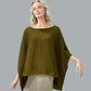 Alpaca Light Knit Poncho Rice Grain Mustard