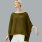 Alpaca Light Knit Poncho Rice Grain Mustard