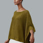 Alpaca Light Knit Poncho Rice Grain Mustard